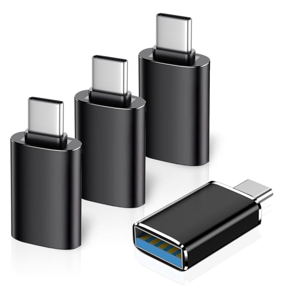 USB C to USB Adapter, Type C to USB A adapter 4-Pack, Type C USB 3.0 Charger OTG Converter