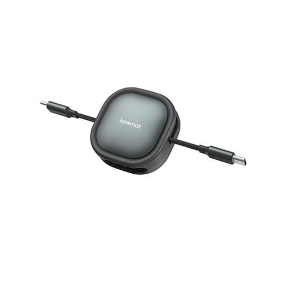 USB C to USB C 60W Charging Cable Retractable Cord USB2.0 480Mbps Data Sync Wire for Phone Tablet 47'' In Length