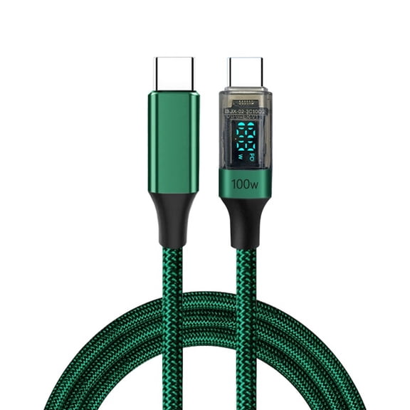 USB C to USB C Cable 100W Fast Charging Cable 480Mbps Data Cord with Digital Power Display For