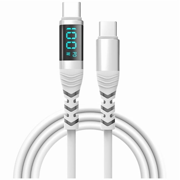 USB C to USB C Charger Cable 100W Digital Display Fast Charging Data Sync Cord for Phone 15 Smartphones Tablets Laptops