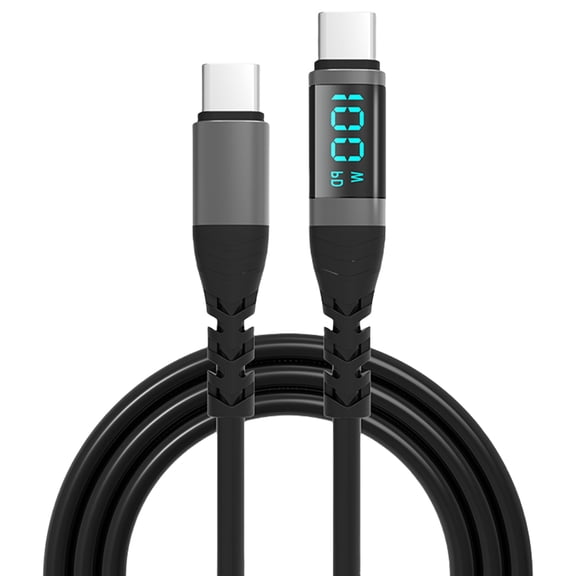 USB C to USB C Charging Cable 100W Digital Display Fast Charging Data Sync Cord for Phone 15 Smartphones Tablets Laptops
