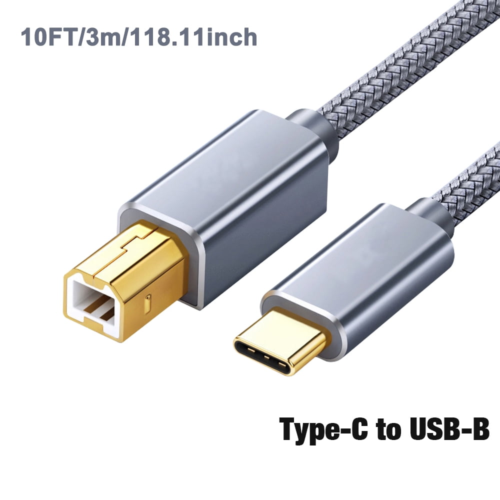 Toocki USB-C Druckerkabel – USB-B Auf USB-C, 2 M, 2 Stück – Nylonkabel Mit Aluminiumstecker Für Drucker, Scanner, MIDI
