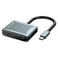 USB C to VGA & HDMI Adapter, 2in1 Hub Thunderbolt 3, Dual Monitor