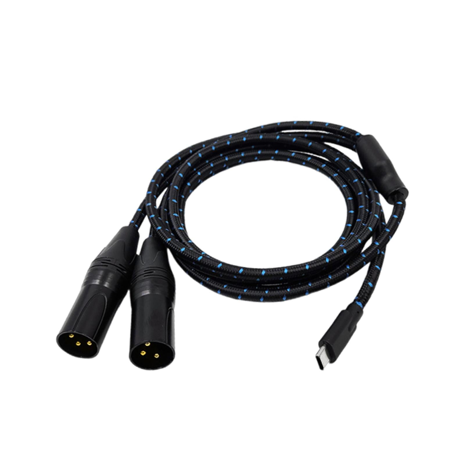 USB C to XLR Cable Audio Adapter Nylon Braided 2m for Podcasters Musicians Amplifier Setup