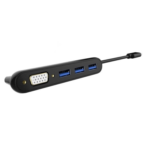 USB-C3.2 (Type C) to 3 USB 3.0 and VGA Adapter