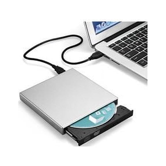USB CD-DVD-RW Reader/Writer for PC ASUS VivoBook External Portable Connection (SILVER)
