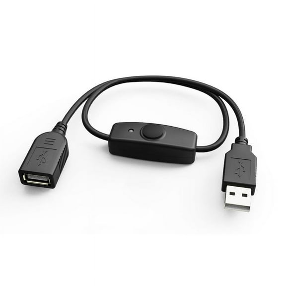 USB Cable 50/100cm USB 2.0 A Male to A Female Extension Extender Black Cable With Switch ON OFF Cable