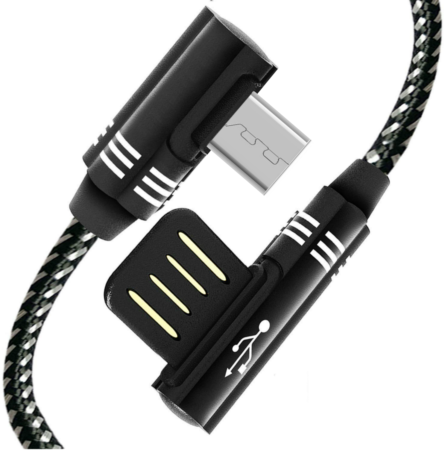 USB Cable Android Charger, 6FT/2M Nylon Braided TangleFree Micro USB