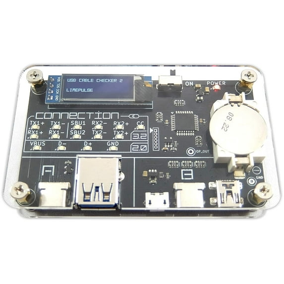USB Cable Checker2 [Assembled] Supported USB MiniB/microB/TypeC Cables/USB Digital Tester/USB c Cable Tester/USB Cable Tester Tool / H0.5xW3.5xD2.1 inch ADUSBCIM