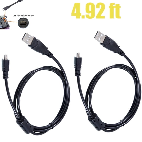 2PCS 4.92ft USB Cable Photo Transfer Charger Cord UC-E6 for Nikon D3300 D750 D5300 D7200 D3200, Coolpix B500, Select Coolpix & DSLR