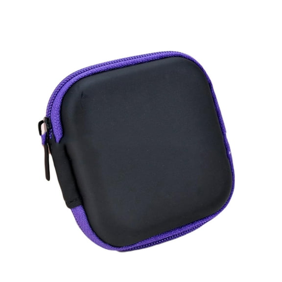 USB Cable Pouch Purple Headphones Case Earphones Storage Box Plugs Wired Headset Earbud Travel for Square Mini