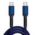 thumbnail image 1 of USB Cable for Google Pixel 7 Pro - 30W Ultra Fast Power Delivery Charging USB-C to USB-A (Heavy Duty Nylon) Type-C USB Cable - 3.3Feet - Dark Blue, 1 of 7