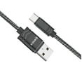 thumbnail image 1 of USB Cable for Samsung Galaxy A54 5G - Extra Long Tough Nylon Braided 2A USB-C to USB-A Cable - 10 Feet - Silver/Black, 1 of 6