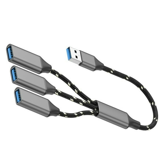 USB Cable with 3 USB Port Expand Connectivitys Braided Cord Easy Installation Perfect for External Drive Printers