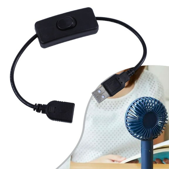 USB Cable with On Off Switch Male to Female Extension Cable 30 cm Length Supports 5V 3A Perfect for iOS Devices