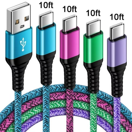USB Cables,Type C Charging Cable 10ft Type C Cables 10ft-4PACK,ABCPOW USB A to USB C Type C Cable High Speed Android Type C Charger Fast Charging Phone Charger Cord price history and forecast - AbcPow 02W328