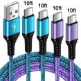 thumbnail image 1 of USB Cables,Type C Charging Cable 10ft Type C Cables 10ft-4PACK,ABCPOW USB A to USB C Type C Cable High Speed Android Type C Charger Fast Charging Phone Charger Cord, 1 of 6