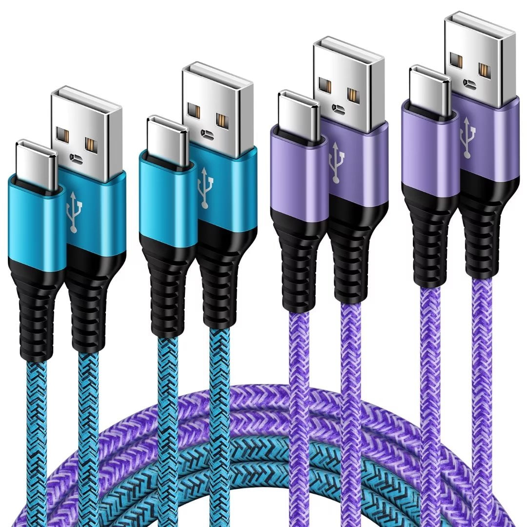 USB Cables,Type C Charging Cable 6ft Type C Cables 6ft-4PACK,ABCPOW USB A  to USB C Type C Cable High Speed Android Type C Charger Fast Charging Phone