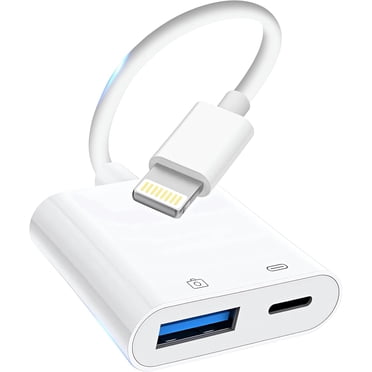 For IPhone Dual USB 3.0 Camera OTG Adapter With Charging Port – Transfer Photos While Charging