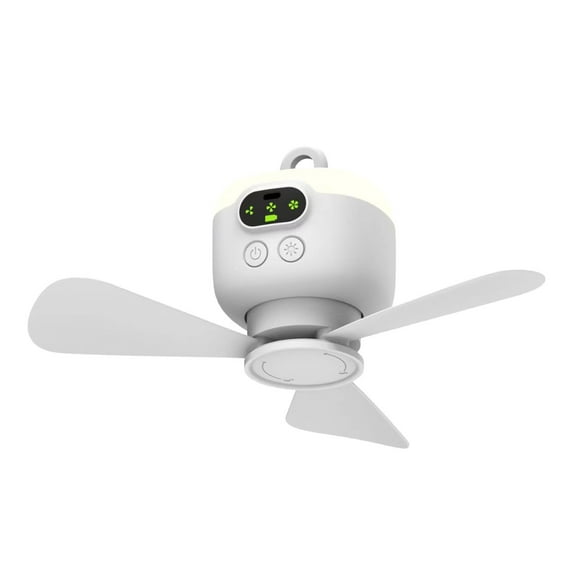 USB Camping Fan Rechargeable Portable Fan with 8000mAh Battery Remote Control Ceiling Light Three Detachable Four Speed Settings Timing Function for Outdoor Use