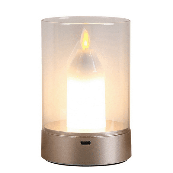 USB Candle Light Rechargeable Flameless Electric LED Dancing Moving Candles Home Decoration