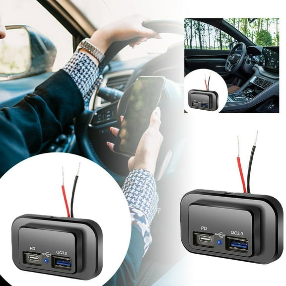 USB Car Charger Super Fast Charging Port Car Interior Accessories for Road Trips and Daily Commute