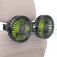 thumbnail image 1 of USB Car Fan for Backseat, 3 Speeds 360°Rotatable Car Cooling Fan, Dual Head Car Fan with Adjustable Clip for Vehicles SUV RV, 1 of 7
