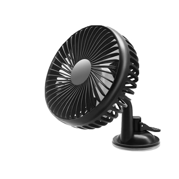 USB Car Fan with 360° Adjustable Airflow, Strong Suction Mount, Low Noise Cooler for Car Dashboard, Home, and Office Use