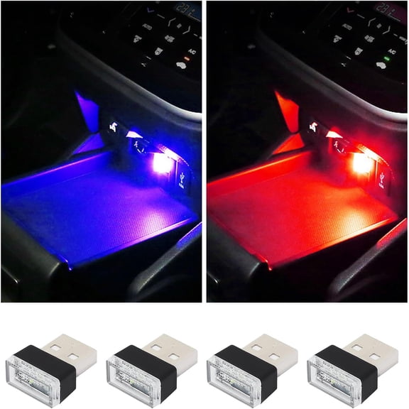 USB Car Interior Atmosphere Lamps, Plug-in USB Decor Night Light, Portable Auto Ambient Lighting Kit, Universal Vehicle Interior Accessories for Most Cars