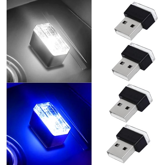 USB Car Interior Atmosphere Lamps, Portable Auto Ambient Lighting Kit, Plug-in USB Decor Night Light for Most Cars and Vehicles