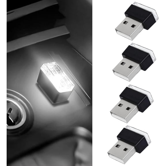 USB Car Interior Atmosphere Lamps, Portable Auto Ambient Lighting Kit, Plug-in USB Decor Night Light for Most Cars and Vehicles
