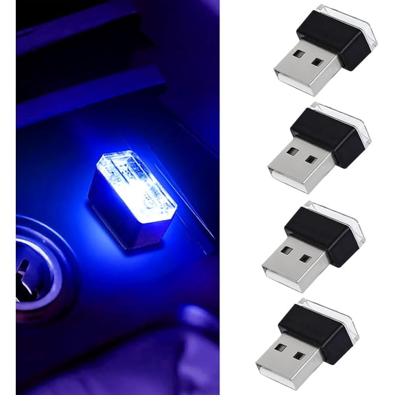 USB Car Interior Atmosphere Lamps, Portable Auto Ambient Lighting Kit, Plug-in USB Decor Night Light for Most Cars and Vehicles