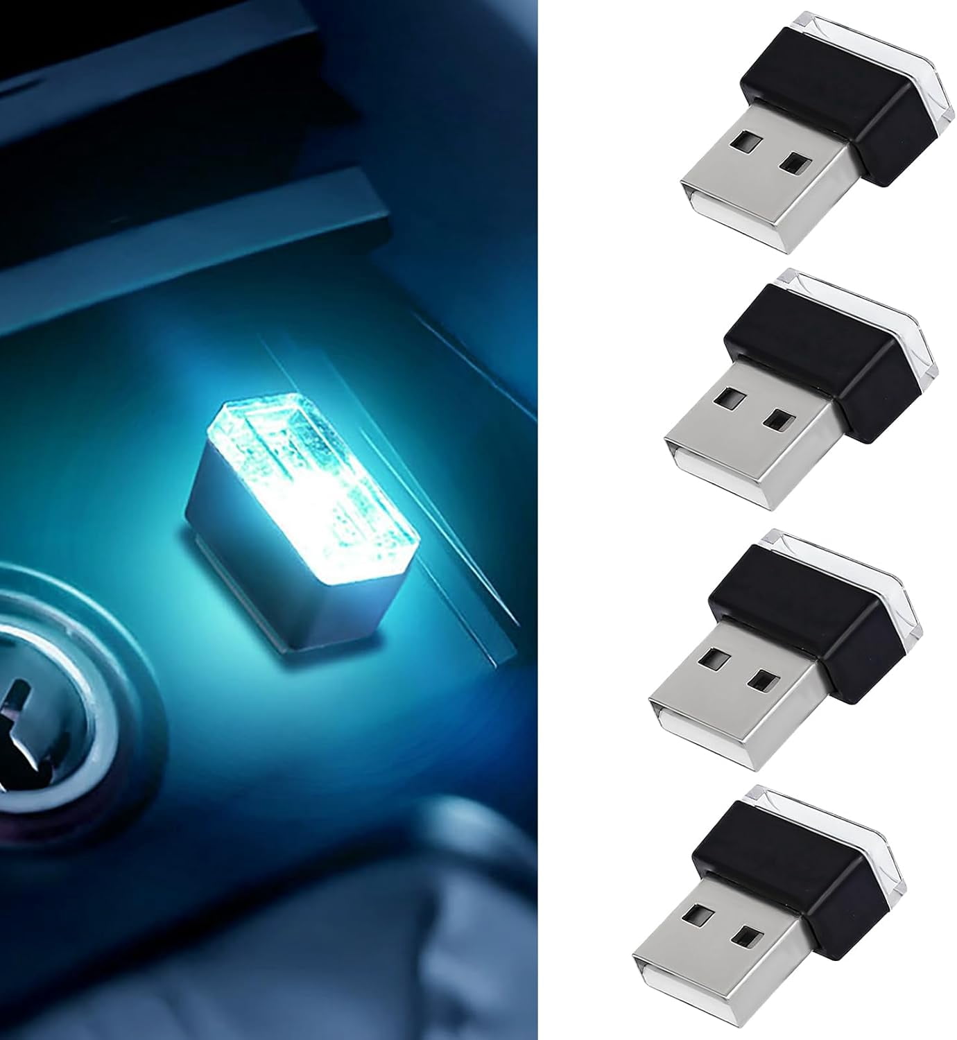 USB Car Interior Atmosphere Lamps, Portable Auto Ambient Lighting Kit ...