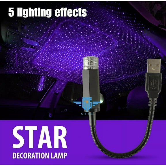 USB Car Interior Roof LED Star Light Atmosphere Starry Sky Night Light BLUE/ RED