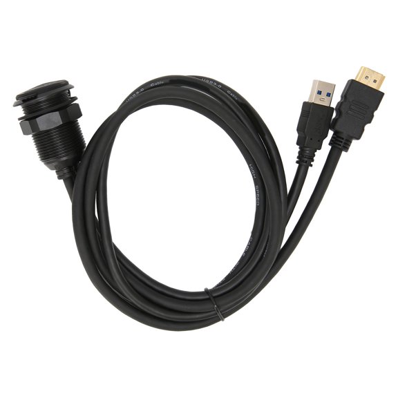 USB Car Mount Flush Cable HD Multimedia Interface+USB3.0 Waterproof Cable Connector with LED Indicator