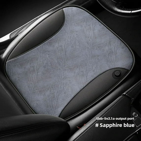 USB Car Seat Cushion 5V Heater for Winter with Short Plush Cover Ideal for Office Home Car Use (Blue)