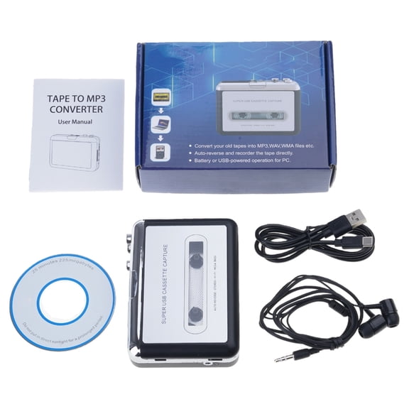 USB Cassette To Digital Converter For PC Plugs And Play High Fidelitys Audios