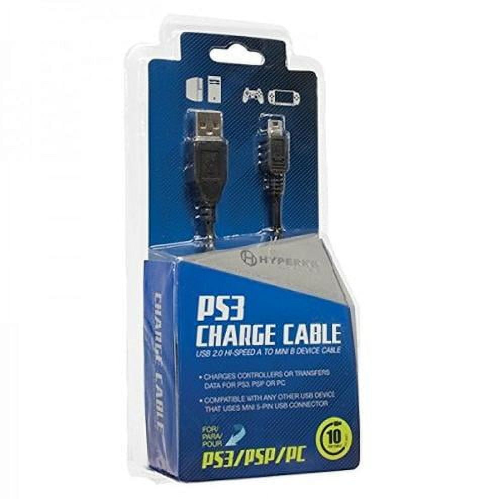 USB Charge Cable for PS3 Controller, Black