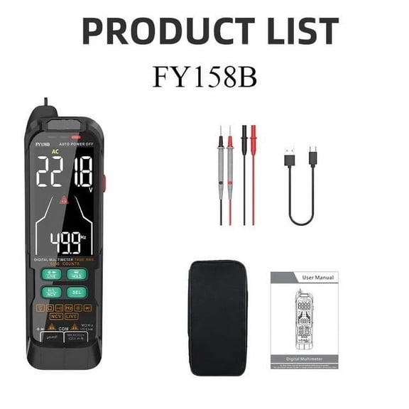 USB Charge Smart Multimeter Digital Profesional AC DC Current Voltage Detector Pen Auto Range Tester ,High&Low Sensitivity