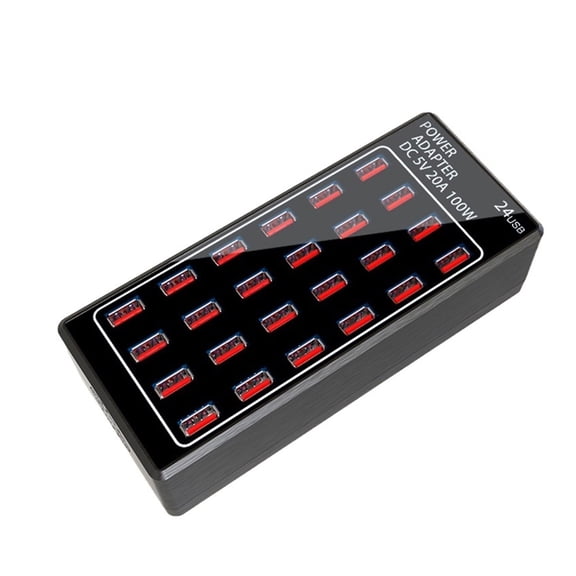 USB Charger 12 24 Multi Ports 100W Charging Station Dock Universal Desktop Wall Power Adapter ,Multi-Device Charger