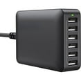 thumbnail image 1 of USB Charger, 60W 12A 6-Port USB Charging Station Desktop USB Charging Hub with Multiple Port Compatible with iPhone 13 12 Pro Max Mini 11 X SE, iPad Pro Air Galaxy S21 Edge Note Tablet Black, 1 of 7