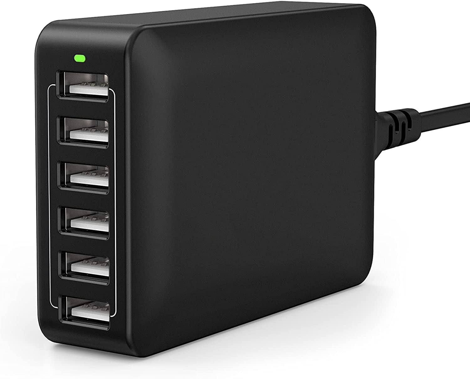 USB Charger 60W USB Charging Hub 12A 6-Port Desktop USB Charging Station with Multiple Port Compatible with iPhone 14 Pro Max 13 Pro Max Mini 12 Pro Max, iPad Pro Air Galaxy S23 Edge Note Tablet Black