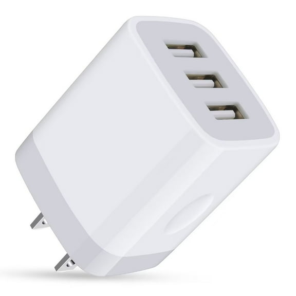USB Charger Block,USB Wall Charger Adapter 1Pack FiveBox 3.1A 3-Ports USB Fast Charging Block USB a Charger Power Adapter,White