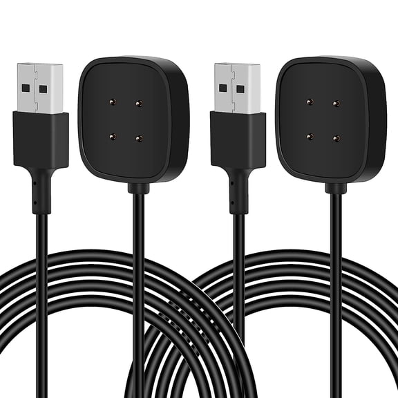 USB Charger Cable Compatible with Fitbit Sense Versa 3 Charger Smartwatch Magnetic Charging Power Cable 3.3Ft-2Pack