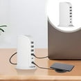 thumbnail image 1 of USB Charger,Charging Station for Multiple Devices 30W,Fast Charging Blocks with Dual Type C Ports,4 USB Charging Hub Organizer Multiport for Smartphones,Travel Accessories（White）, 1 of 6
