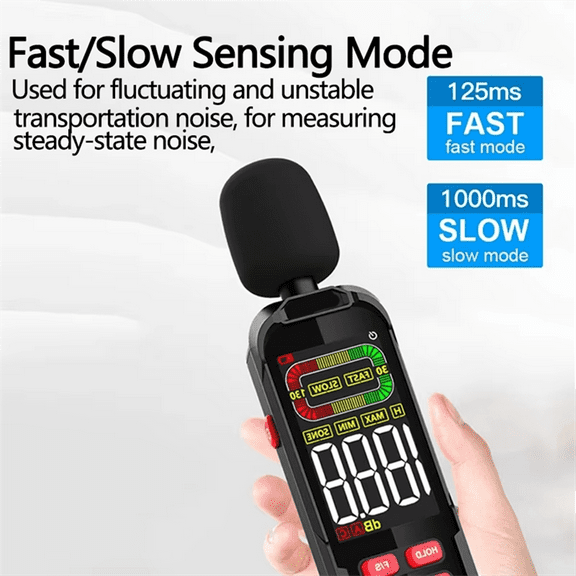USB Charging 30-130dB A/C Weighted Digital Sound Level Meter Handheld Decibelimetro Decibel Noise Meter ZL82B,1 * Noise Decibel Tester,Black