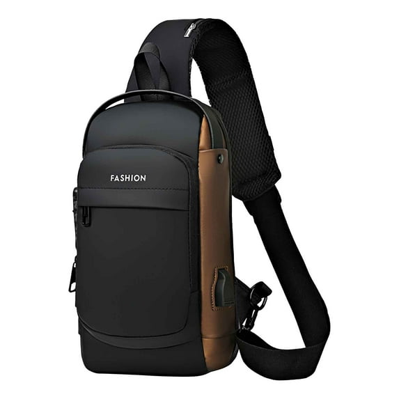 USB Charging Anti-Theft Sling Bag, Water-Resistant, Breathable, with Hidden Card Pocket, for Sports Motorcycle Travel, 3 Colors, Casual