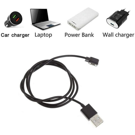 USB Charging Cable for 2-Pin Smart Watch, 2.84mm Pin Distance, 80cm Replacement Charger