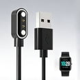 thumbnail image 1 of USB Charging Cable for Smartwatch, 2-Pin Connector, Replacement Charger Compatible with VeryFit/VeryFitPro IDW Series ID208 GTX20, 1 of 6