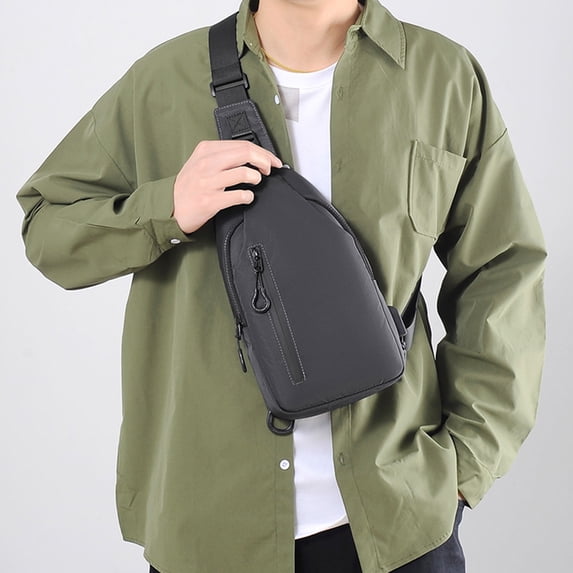 USB Charging Chest Bag Men’s Crossbody Sling Pack Large Capacity Lightweight Breathable Mesh Design Multi Compartment Travel Shoulder Bag for Commuting Outdoor Sports Daily Travel Carry